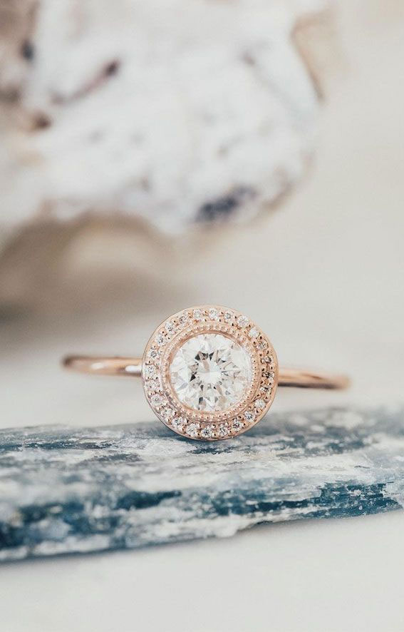 50 Stunning Engagement Rings in 2022 : Round Halo Beauty