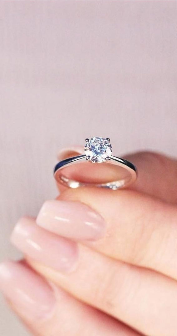 50 Stunning Engagement Rings in 2022 : Round Cut Diamond Solitaire