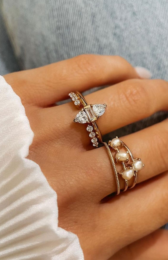 Mini Cluster Ring, Asymmetrical Sideways Baguette Diamond Ring in 14k 18k  Gold, Origial Design by Minimalvs - Etsy
