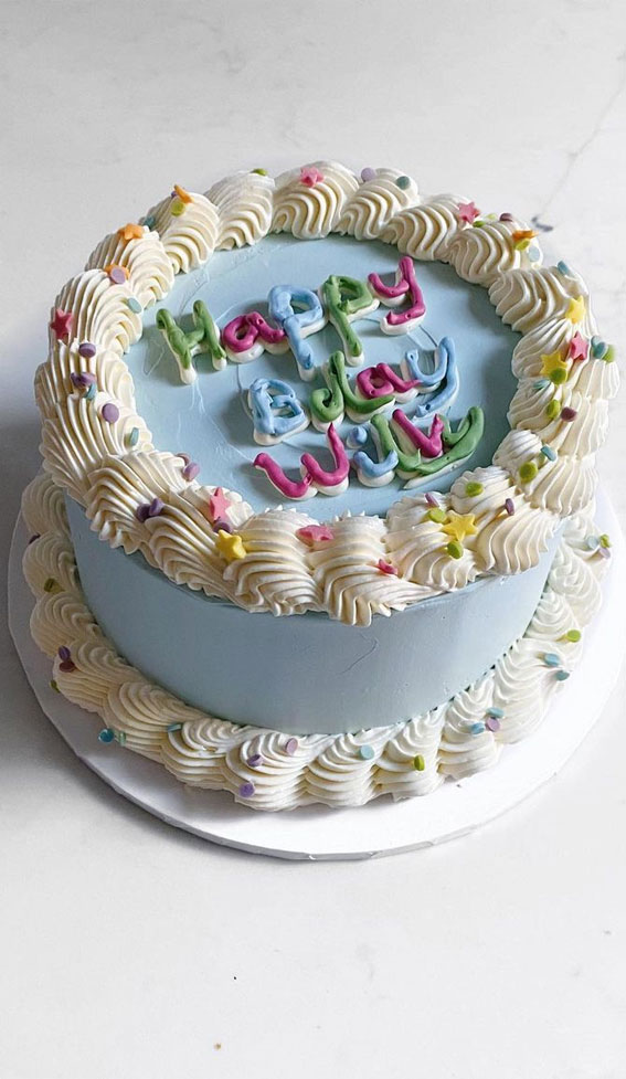 40 Best Lambeth Cake Ideas : Simple & Cute Blue Cake