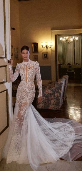 50 Breathtaking Wedding Dresses in 2022 : Elegant Bohemian Long Sleeve ...
