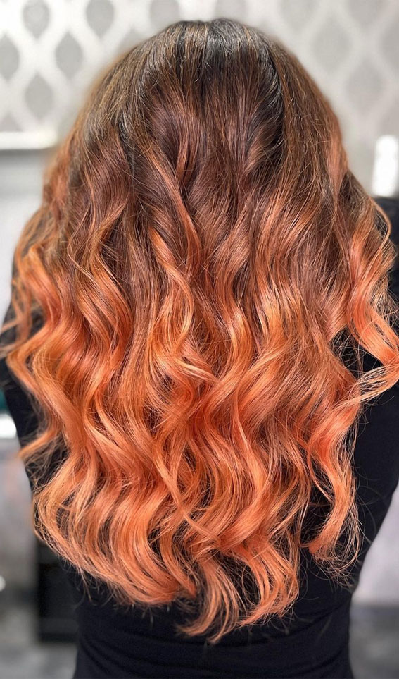 35 Copper Hair Colour Ideas & Hairstyles : Ombre Copper Balayage