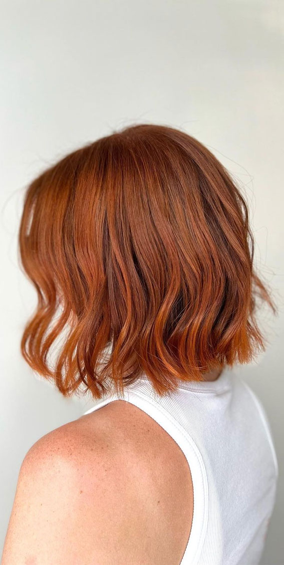 cling corn Ministry 35 Copper Hair Colour Ideas & Hairstyles : Copper Bob with Waves