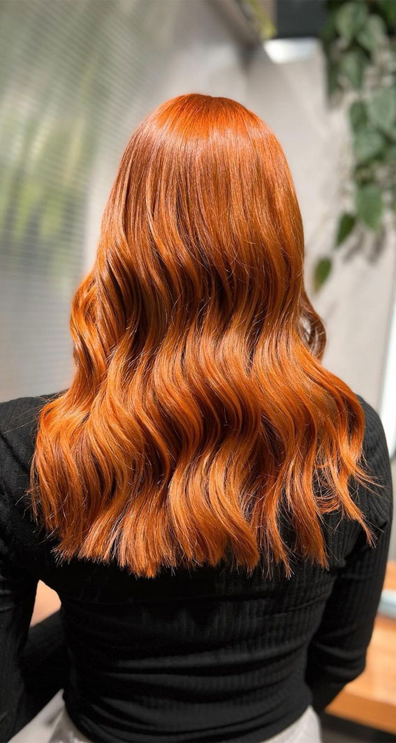 35 Copper Hair Colour Ideas & Hairstyles : Fall Copper Leaves