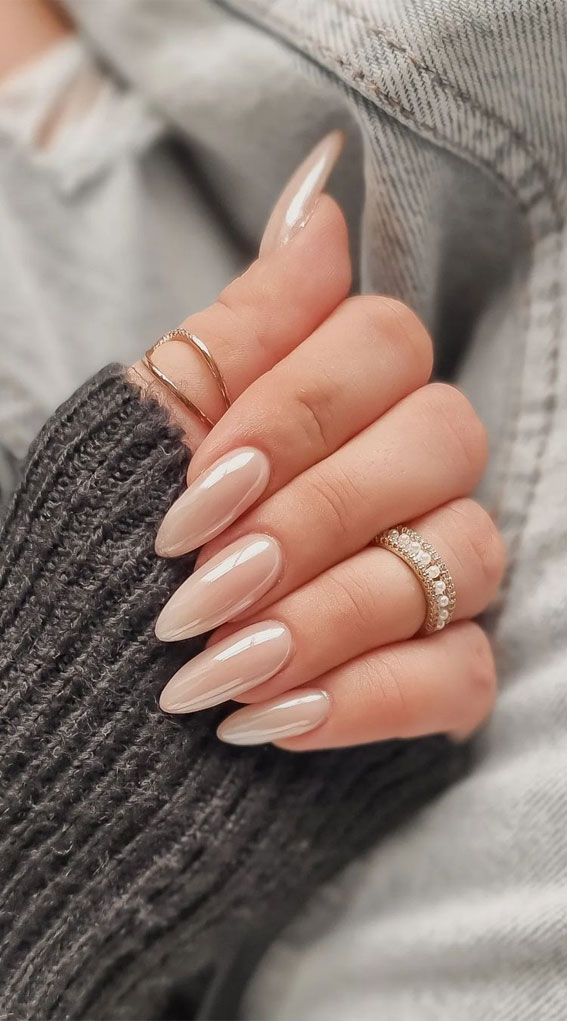 70+ Wedding Nails For Brides : Simple Beautiful Nude Nails