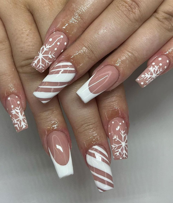 50+ Festive Holiday Nail Designs & Ideas : Acrylic Winter Coffin Nails