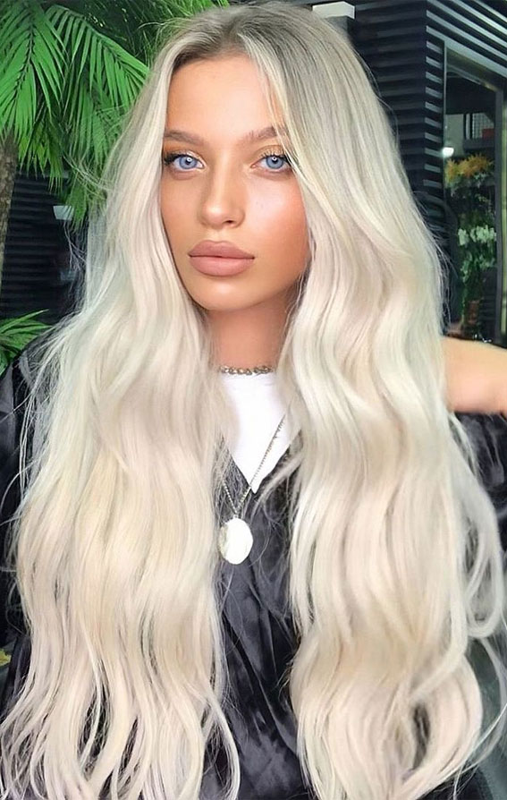 70+ Trendy Hair Colour Ideas & Hairstyles : Pearl Blonde Balayage