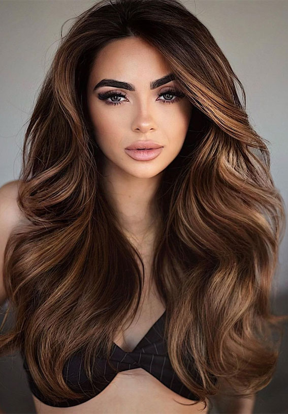 70+ Trendy Hair Colour Ideas & Hairstyles : Rich Brunette + Caramel Syrup