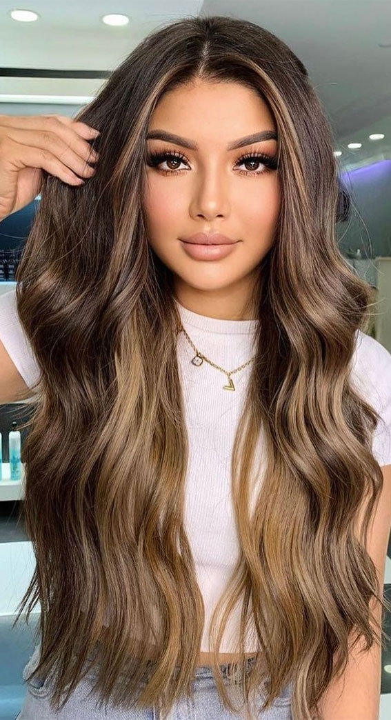 70+ Trendy Hair Colour Ideas & Hairstyles : Brown Balayage Blonde Face Frame