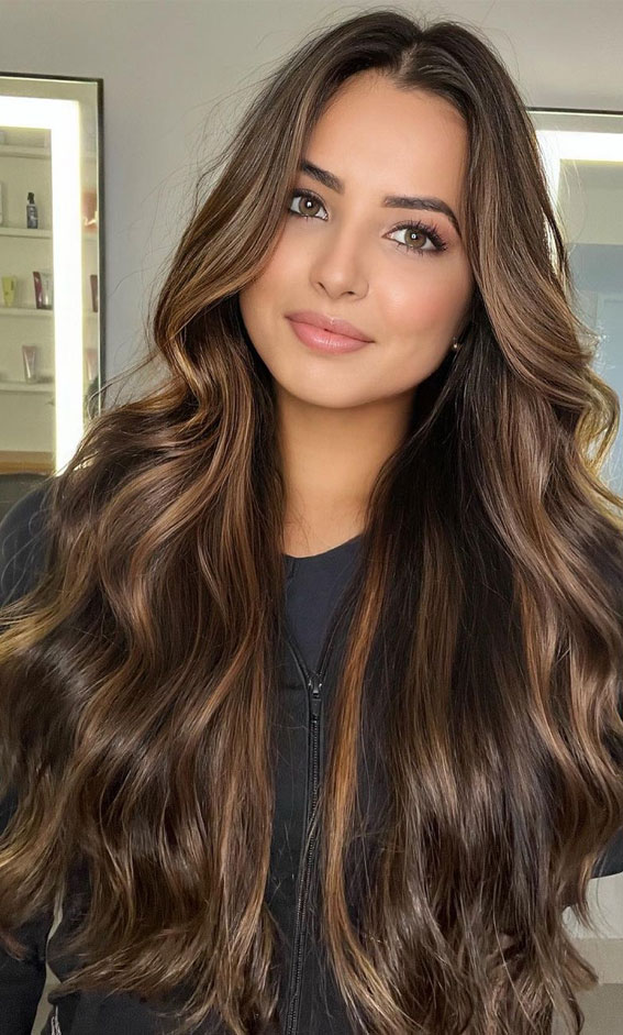 winter hair color, brown hair, trendy hair colour, hair colour ideas, hair color trends, hair color highlights, brunette hair, brown balayage