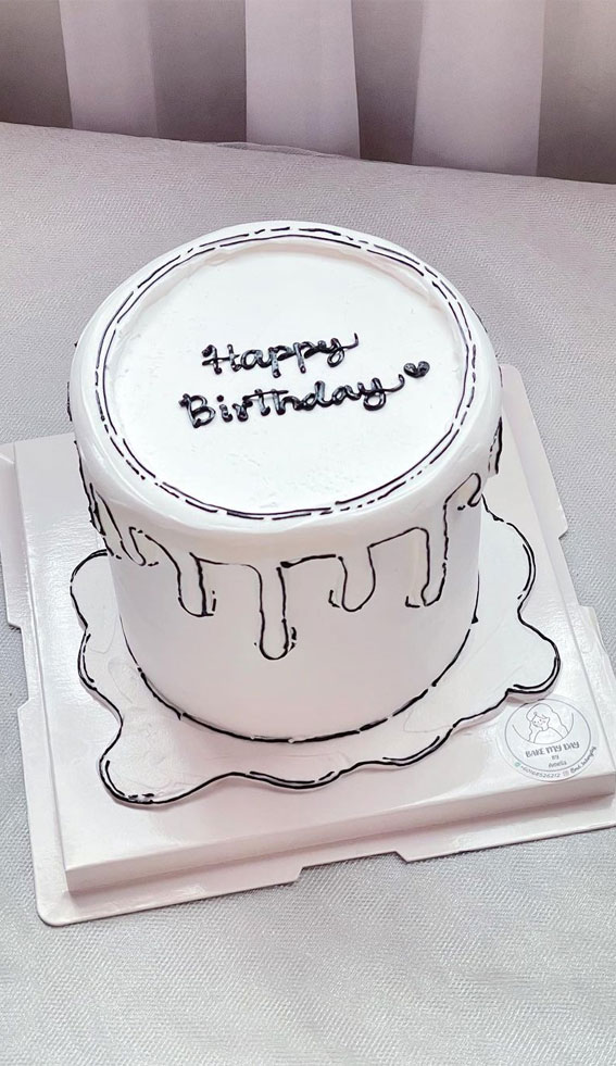 50+ Cute Comic Cake Ideas For Any Occasion : White Comic Birthday Cake