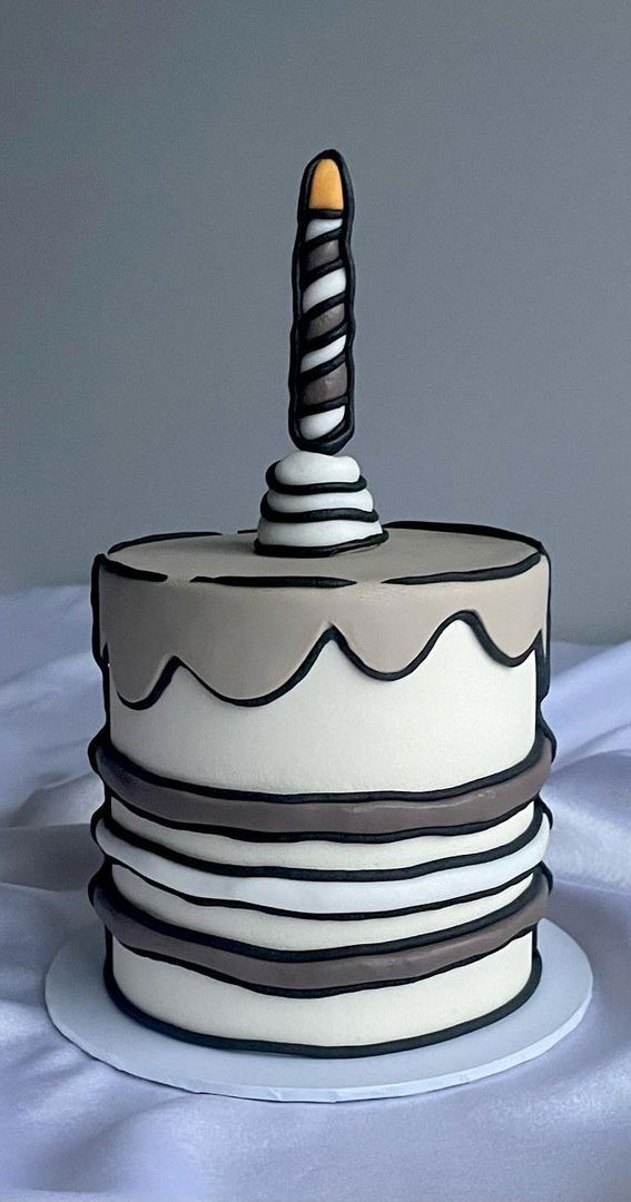 50+ Cute Comic Cake Ideas For Any Occasion : Grey Icing Drip Cake