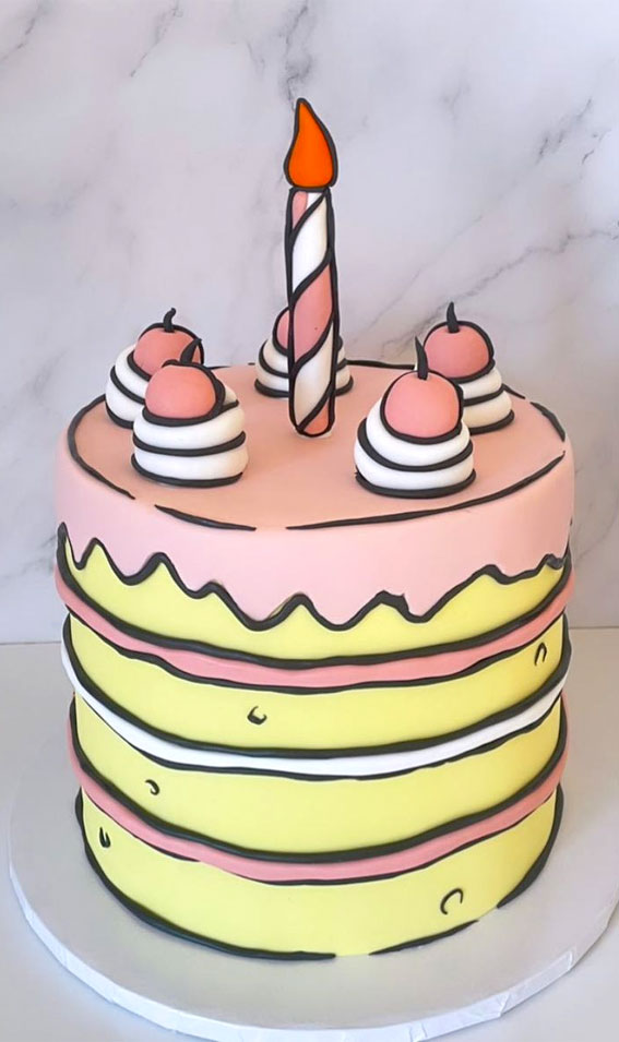 50+ Cute Comic Cake Ideas For Any Occasion : Comic Vanilla Cake