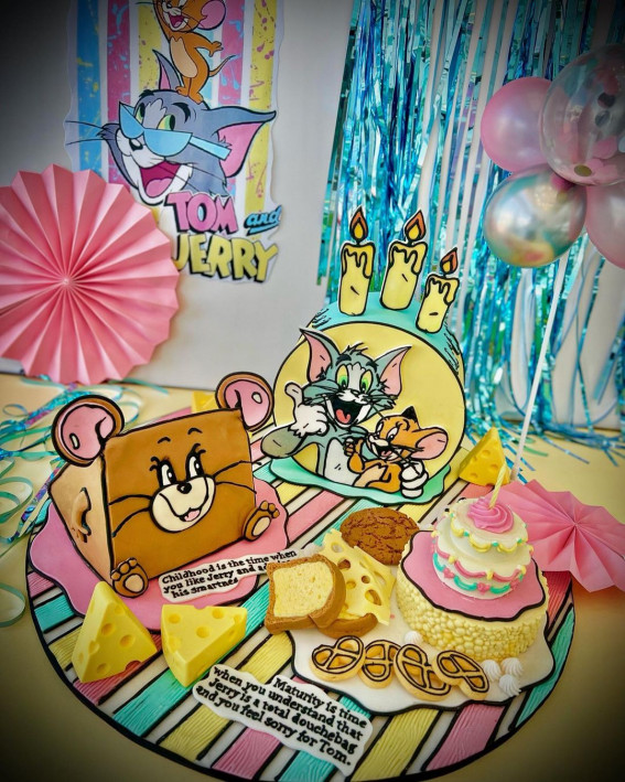 50+ Cute Comic Cake Ideas For Any Occasion : Tom & Jerry Comic Cake