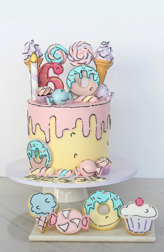 50+ Cute Comic Cake Ideas For Any Occasion : Comic Cake Topped with Comic Sweet