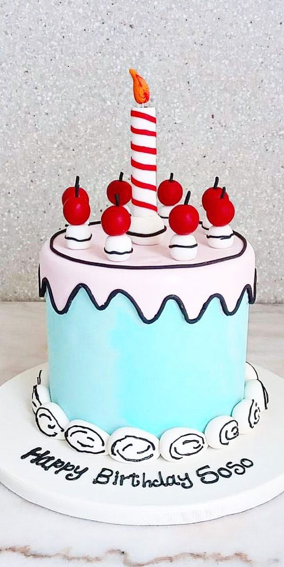 50+ Cute Comic Cake Ideas For Any Occasion : Blue Mint Comic Cake