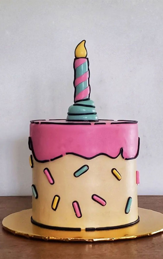 50+ Cute Comic Cake Ideas For Any Occasion : Vanilla Comic Cake Effect