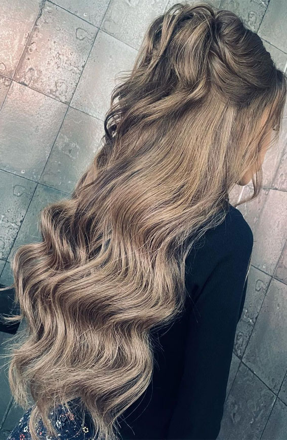 40 Best Prom Hairstyles for 2023 : Volume Half Up Long Hair