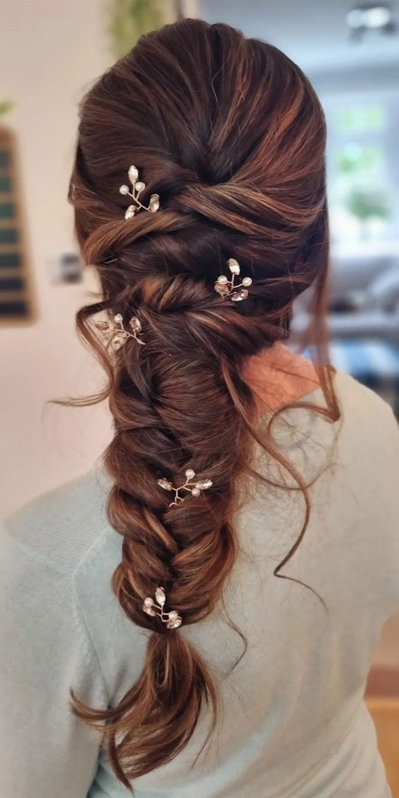40 Best Prom Hairstyles for 2023 : Fishtail braid of dreams!