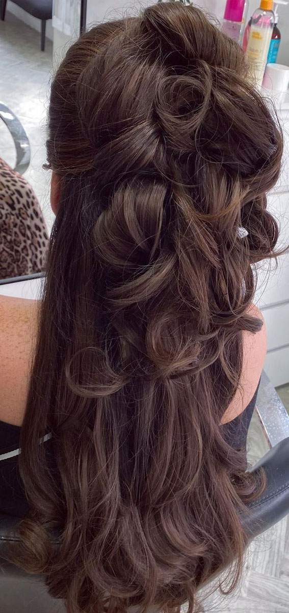 40 Best Prom Hairstyles for 2023 : Half Up Fits For a Princess
