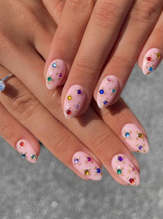 35 Nail Trends 2023 To Have on Your List : Gem Nails