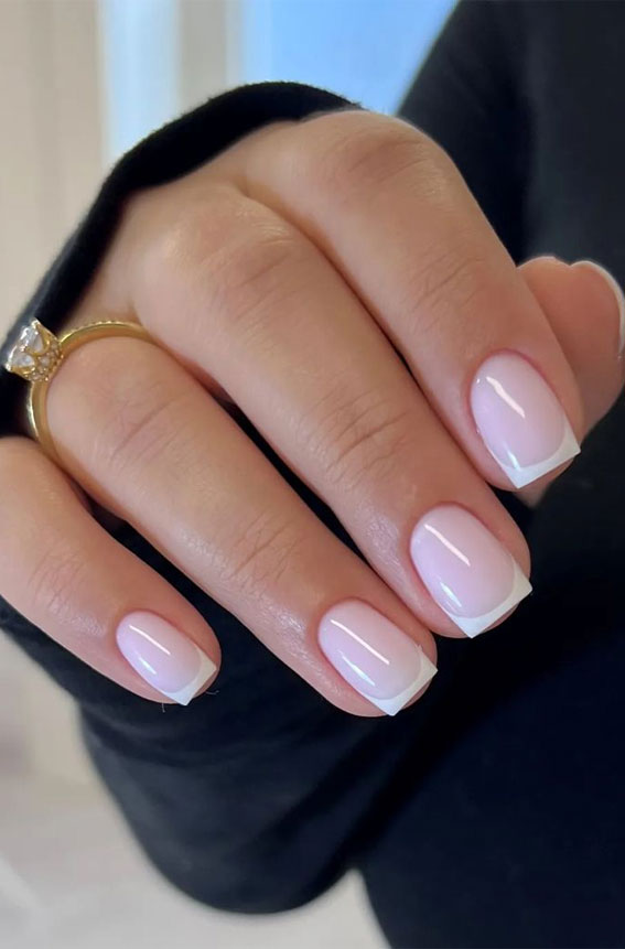 25 Beautiful Neutral Nails To Welcome 2023 : French Tip Gel Nails