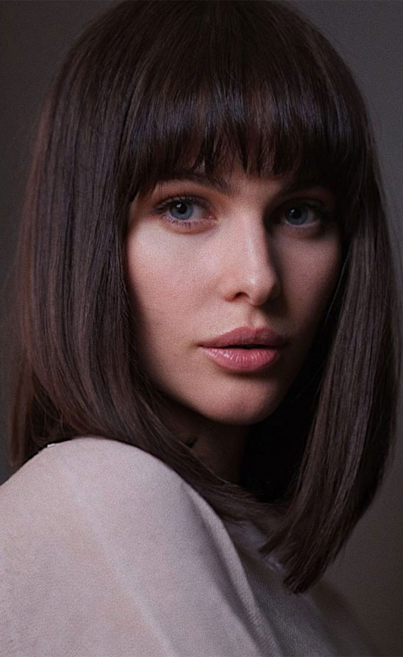 52 Best Bob Haircut Trends To Try in 2023 : Long Bob+ Fringe