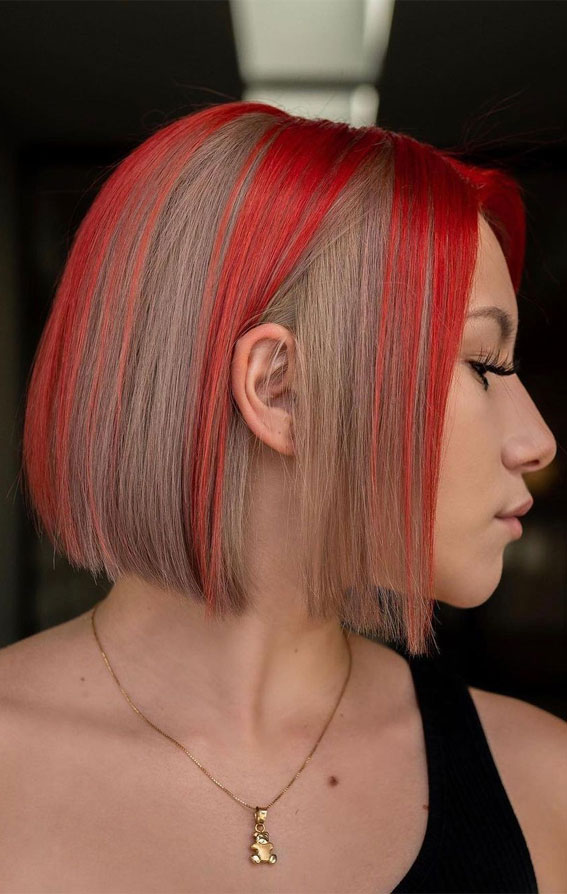 52 Best Bob Haircut Trends To Try in 2023 : Red Veil Bob Cut