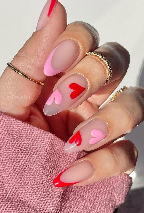 ehmkay nails: Dotted Hearts Valentine's Day Nail Art