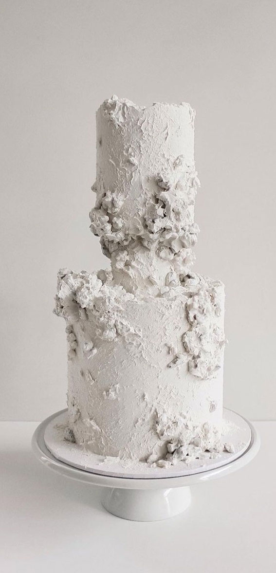 40 Beautiful Wedding Cake Trends 2023 : Coral Stone Textured Cake