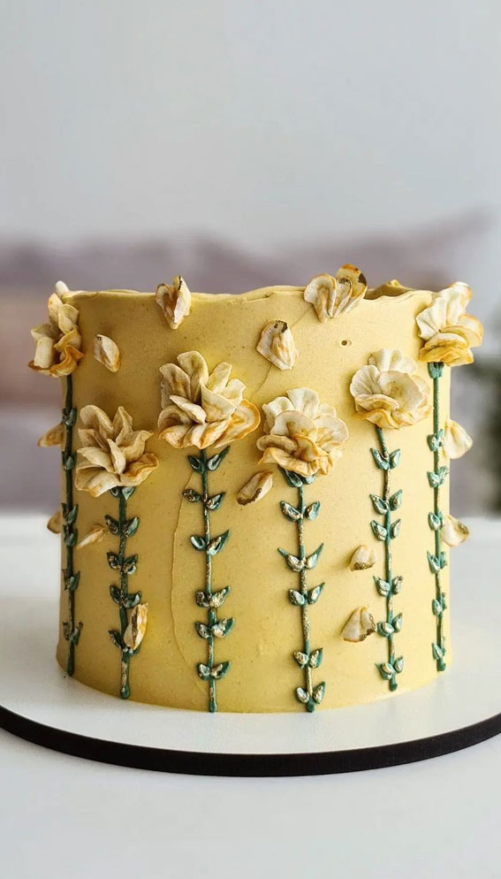 55+ Cute Cake Ideas For Your Next Party : Yellow Petals