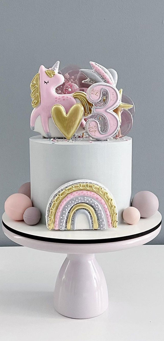 55+ Cute Cake Ideas For Your Next Party : Unicorn & Rainbow Cake