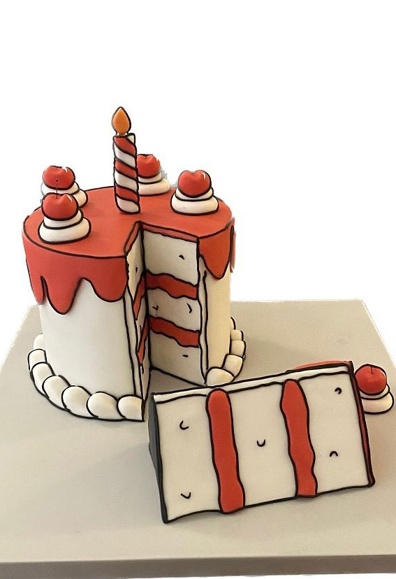 50+ Cute Comic Cake Ideas For Any Occasion : Coral Icing Drips
