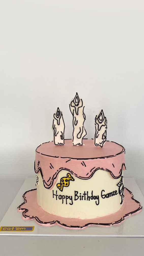 50+ Cute Comic Cake Ideas For Any Occasion : Melted Candles