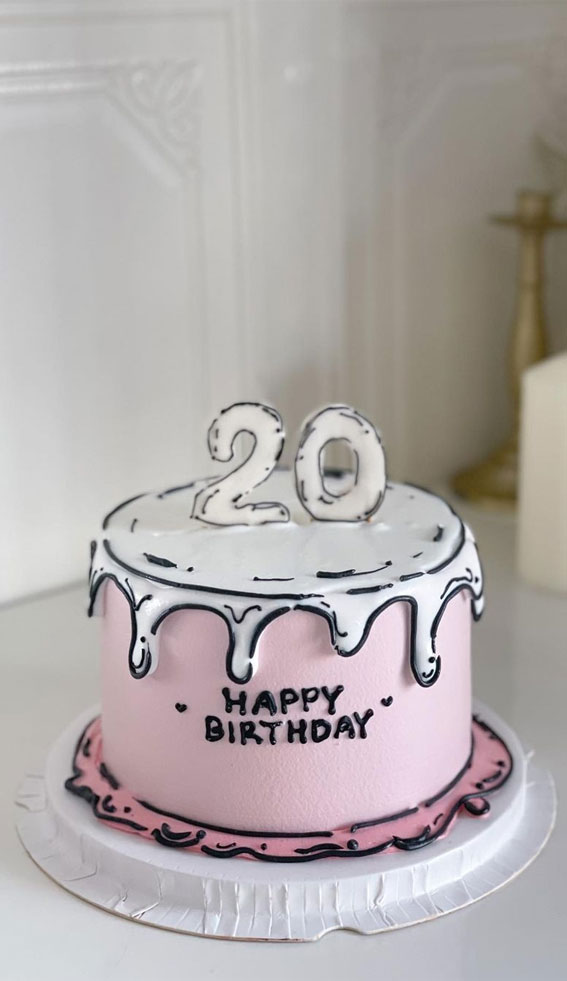 50+ Cute Comic Cake Ideas For Any Occasion : Birthday Cake for 20th