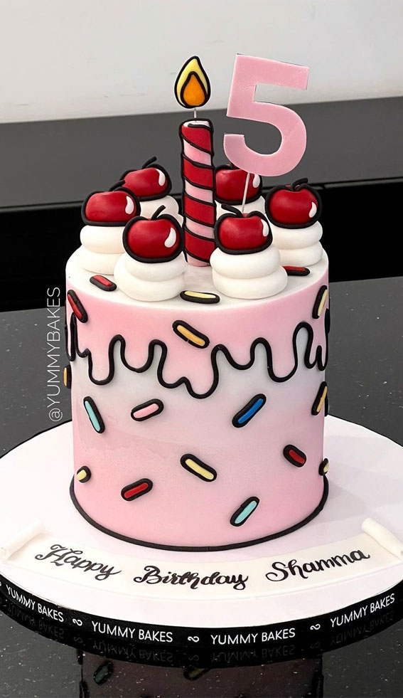 50+ Cute Comic Cake Ideas For Any Occasion : Pink Comic Birthday Cake