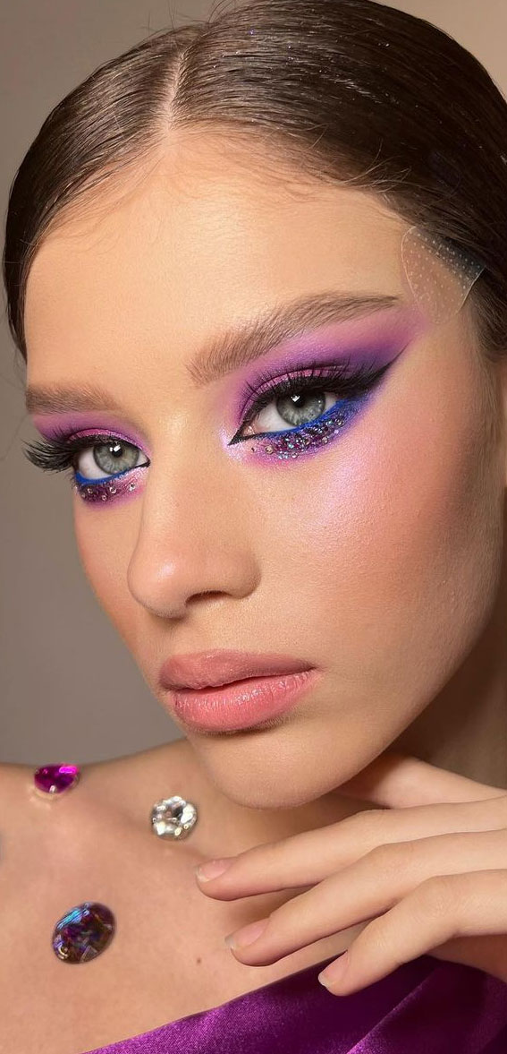 40+ Trendy Eyeshadow Looks : Glitter Purple
