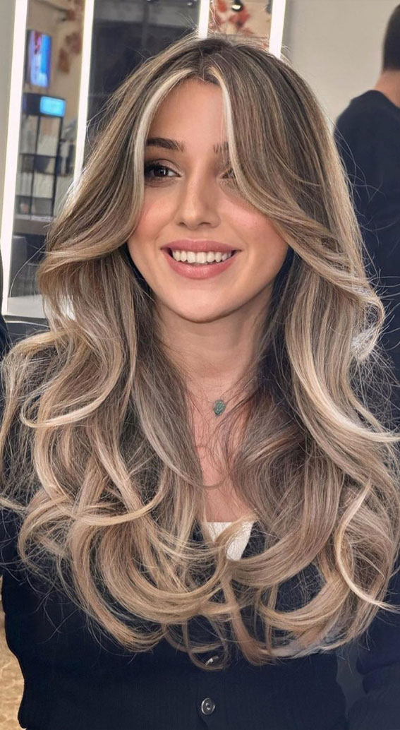 50+ Ways To Wear Spring’s Best Hair Colours : Ash Brown with Blonde Face Lights