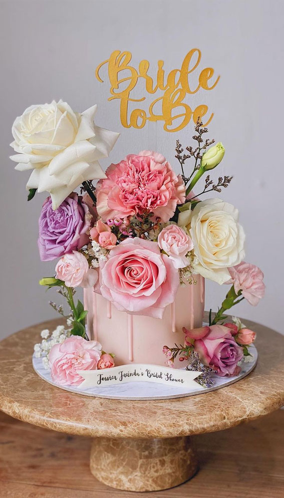 55+ Cute Cake Ideas For Your Next Party : Bridal Shower Floral Cake