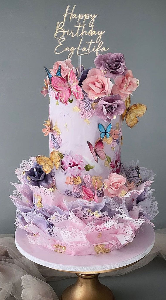 55+ Cute Cake Ideas For Your Next Party : Ruffle Birthday Cake