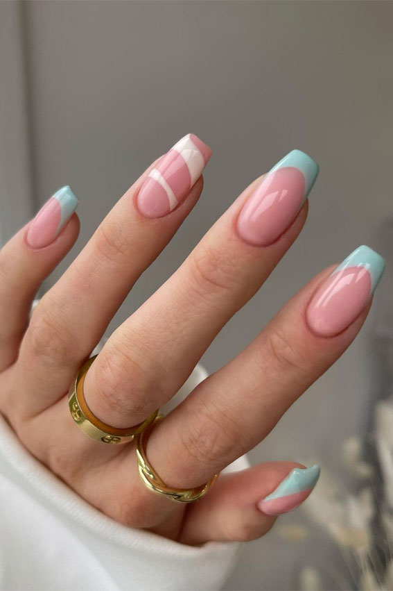 Female Hand with Stiletto Nail Design. Glitter Cyan Nail Polish Manicure.  Female Model Hand with Perfect Manicure Stock Image - Image of abstract,  glamorous: 273128645