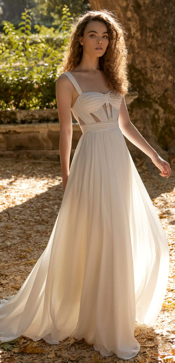 50+ Wedding Dress Trends 2023 : Midi dress with Straps