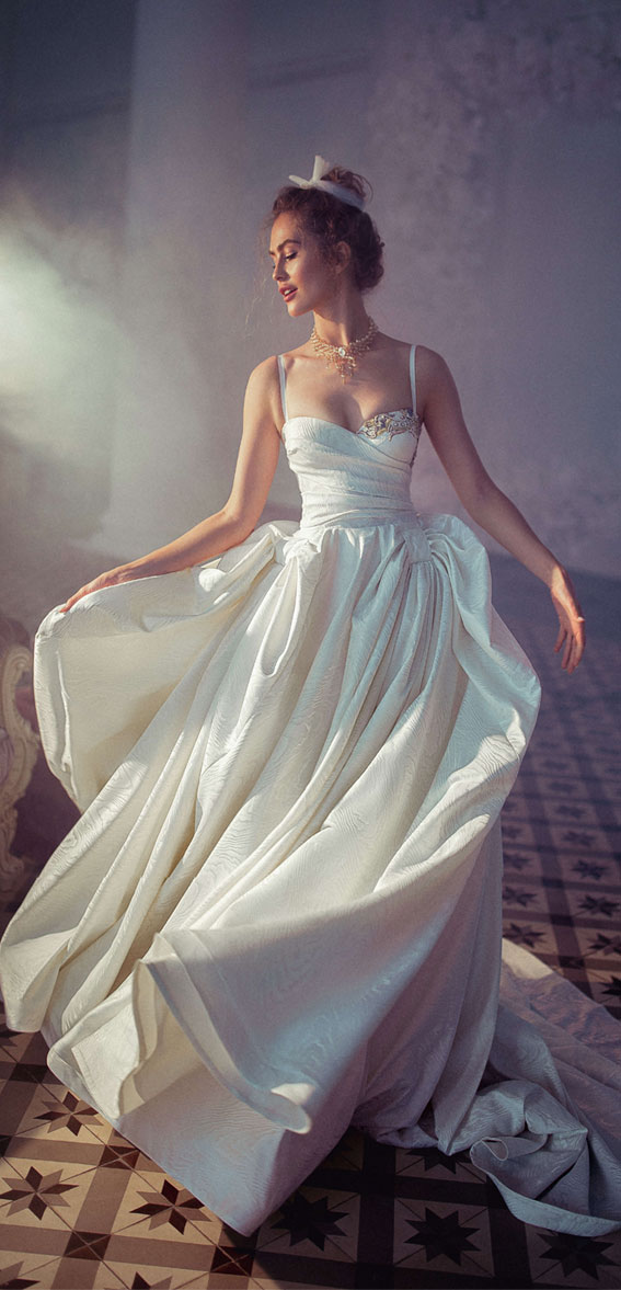 50+ Wedding Dress Trends 2023 : Taffeta Multi-Layered Wedding Dress