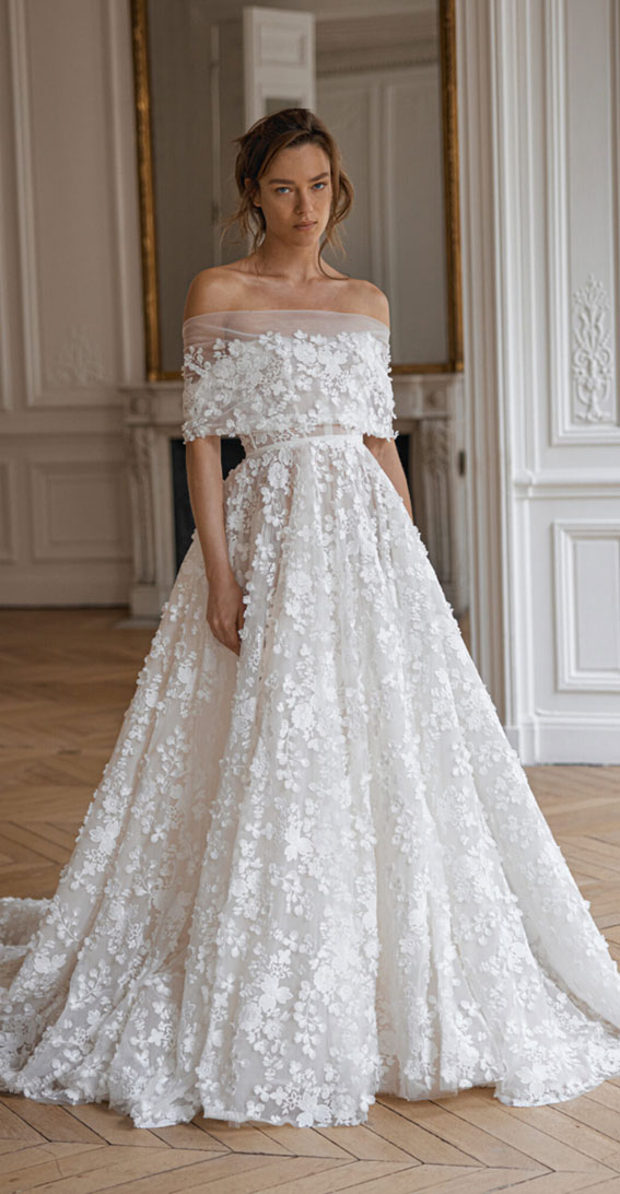 50+ Wedding Dress Trends 2023 : Wrap Top A Line Wedding Dress