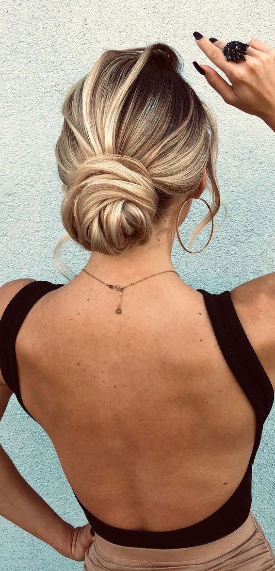 40 Updo Hairstyles Perfect For Any Occasion : Simple Twisted Low Bun