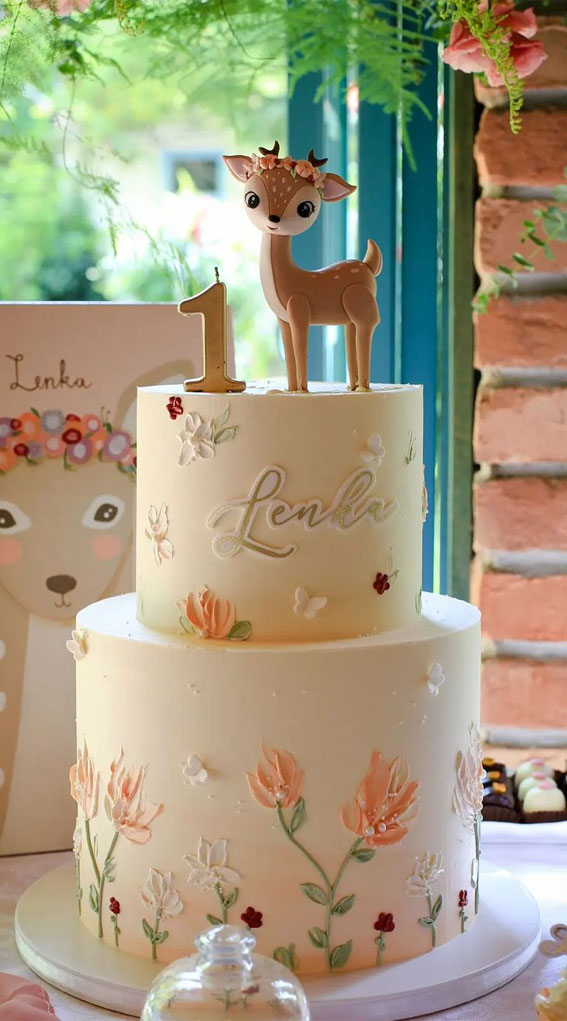 55+ Cute Cake Ideas For Your Next Party : Forest Inspired Buttercream Cake