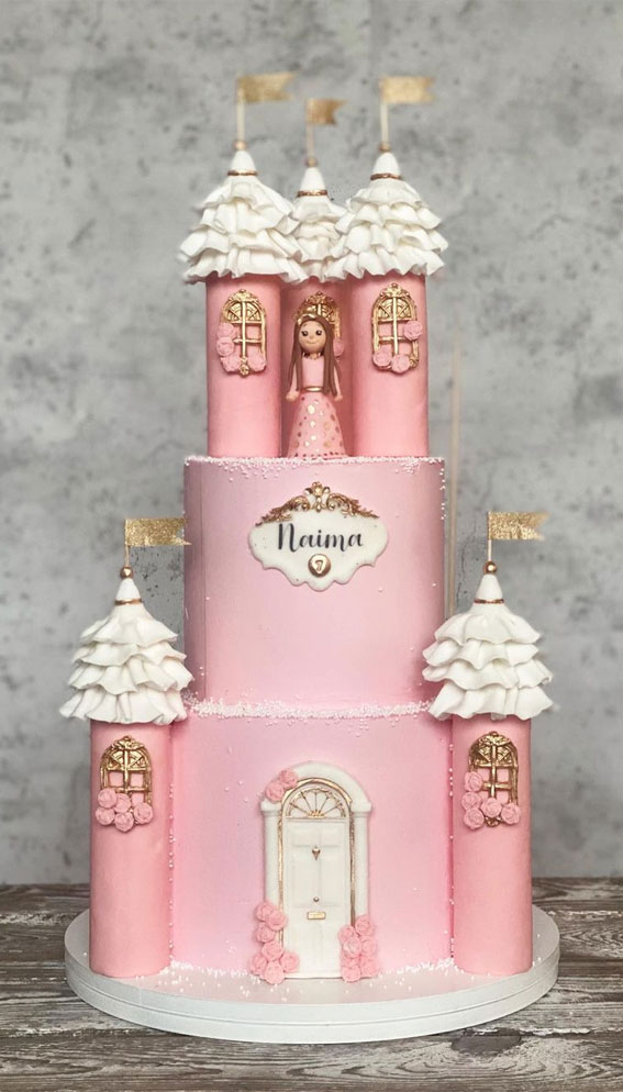 55+ Cute Cake Ideas For Your Next Party : Pink Castle Cake