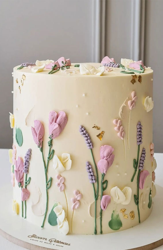 55+ Cute Cake Ideas For Your Next Party : Lavender & Tulip Buttercream