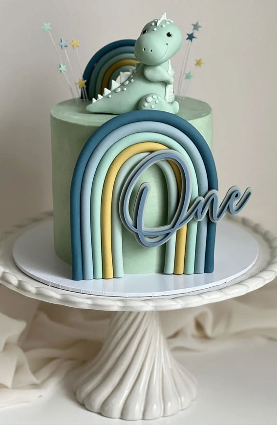 55+ Cute Cake Ideas For Your Next Party : Dinosaur Cake Topper 1st Birthday