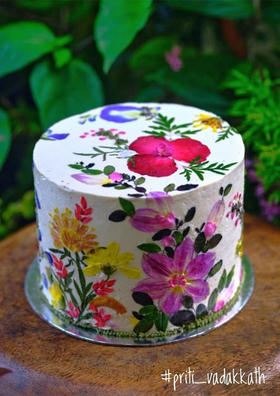 33 Edible Flower Cakes That’re Simple But Outstanding : Pink Flower
